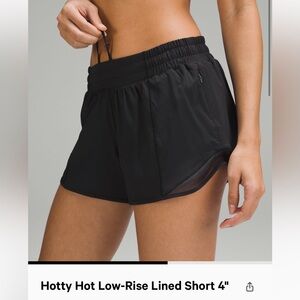 lululemon hotty hot black shorts - LR 4inch